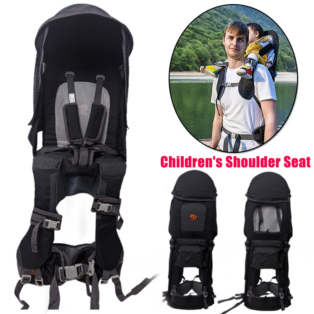 Rain Cover Backpack - เป้อุ้มเด็กแบบสะพายไหล่สำหรับเดินป่า พร้อมผ้าคลุมกันฝนแบบมีโครงโลหะ และที่รองไหล่ สำหรับการเดินทางและเดินป่า
