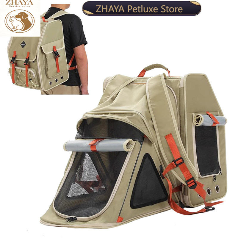 Foldable Backpack Small - กระเป๋าเป้สะพายหลังสำหรับสัตว์เลี้ยง ZHAYA ความจุขนาดใหญ่ พับเก็บได้ ด้านข้างนุ่ม สำหรับแมวและสุนัขขนาดเล็ก